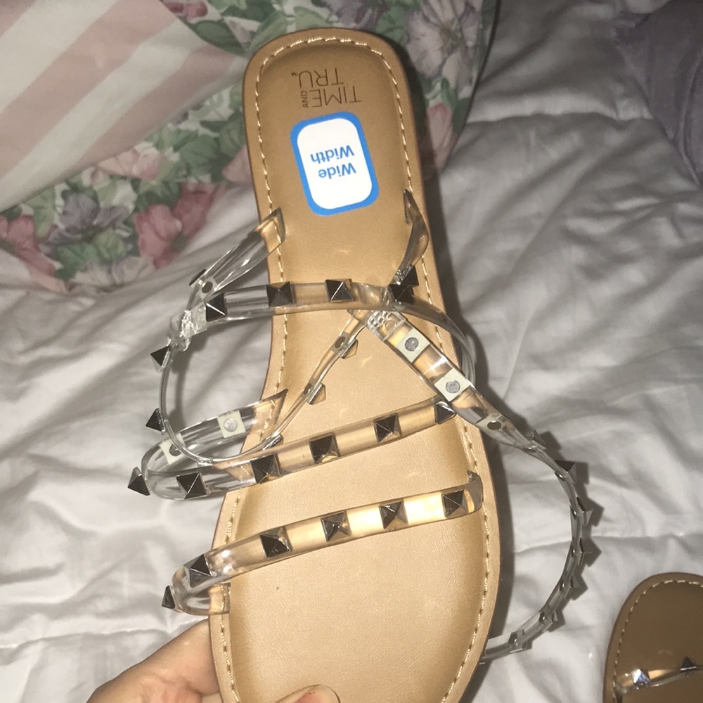 Studded clear sandals